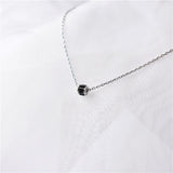 Christmas Gift New Round black Pendants Necklaces Shiny Cubic Zirconia Gift for Women Jewelry Choker Necklace NK016