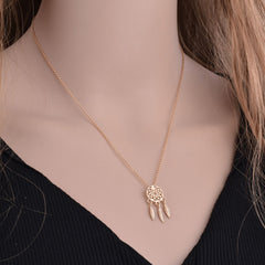 SUMENG 2023 New fashion Dream Catcher Series Jewelry Necklace Exquisite Alloy Hollow Pendant Necklace Collares For Women Gifts