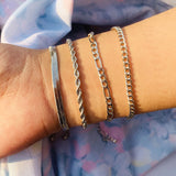 AVEURi 2023 Vintage Multilayer Simple Gold Silver Color Chunky Snake Chain Bracelets Women Geometric Charm Bracelet Sets New Jewelry