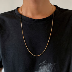 Aveuri Minimalism Thin Chain Necklace for Women Men Collier Femme Vintage Simple Punk Multi-size Choker Necklace Goth Jewelry