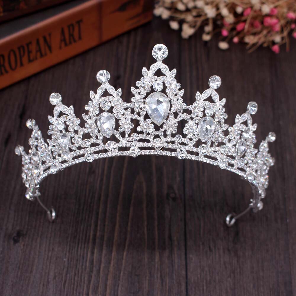 Aveuri Christmas Gift Vintage Baroque Headbands Crystal Luxury Tiaras Crowns Bride Headpieces Bridal Hair Jewelry for Women Wedding Hair Accessories