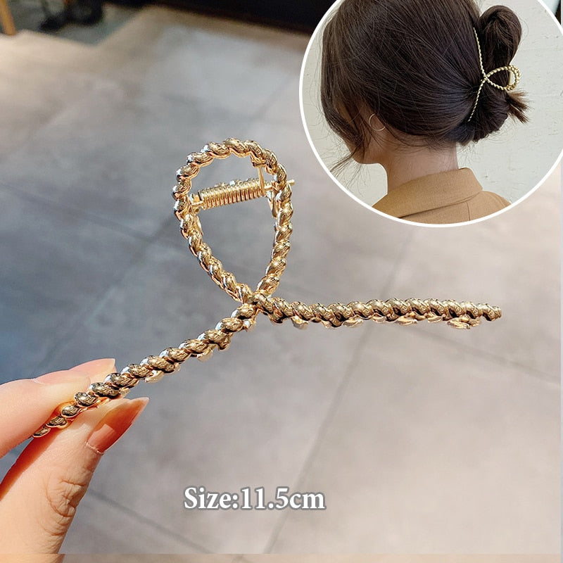 Big Pearl Hair Claw For Women Ladies Makeup Hair Barrettes Hair Accessories Korean Cross Crab Hair Clip Fashion Girl Headwear