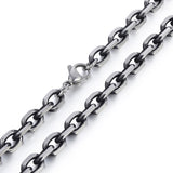 Aveuri Graduation gifts 6mm Gunmetal Tone Stainless Steel Necklace For Boys Men Cut Cable Link Chain Punk Basic Male Jewelry KN498