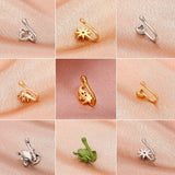 Aveuri Fake Nose Ring Non Piercing Clip On Nose Ring for Women Girls about 3g / Pcs Animal Frog Rabbit Heart Shape Nose Studs AM3510