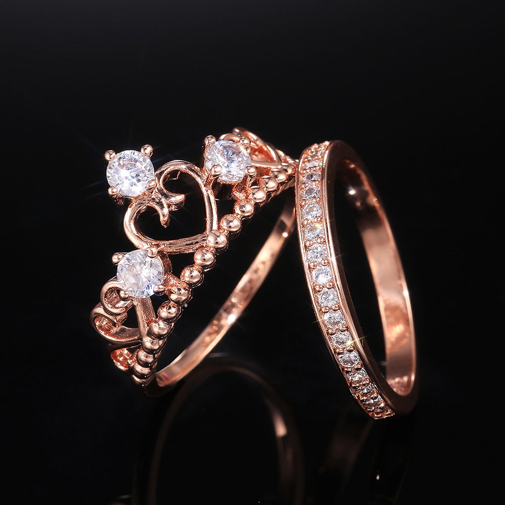 Aveuri Hot Selling Fancy Crown Women Ring Best Anniversary Girl Gift Elegant Female Dance Party Trendy Jewelry Rings