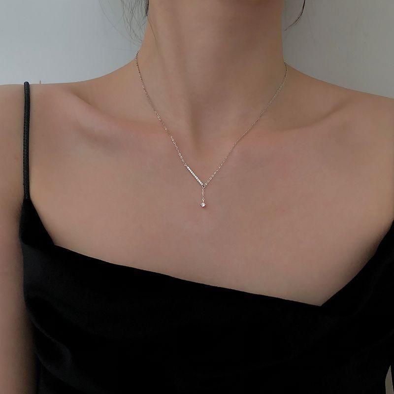 Fashion 925 Sterling Silver Geometric Strip Choker Necklace Collar Short Clavicle Chain For Women Fine Jewelry Accessories