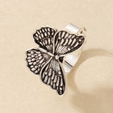 Aveuri Pretty Butterfly Joint Ring for Women Vintage Silver Color Geometric Adjustable Bohemian Jewelry Accessories Anillo 17312