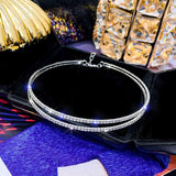 Aveuri Crystal Choker Zircon Pendant Necklace For Women Wedding Stretch Rhinestone Statement Necklace Accessories Jewelry