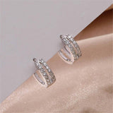 Christmas Gift Fashion Double Row Round Bead Stud Earrings For Women Jewelry Pendientes Brincos eh313