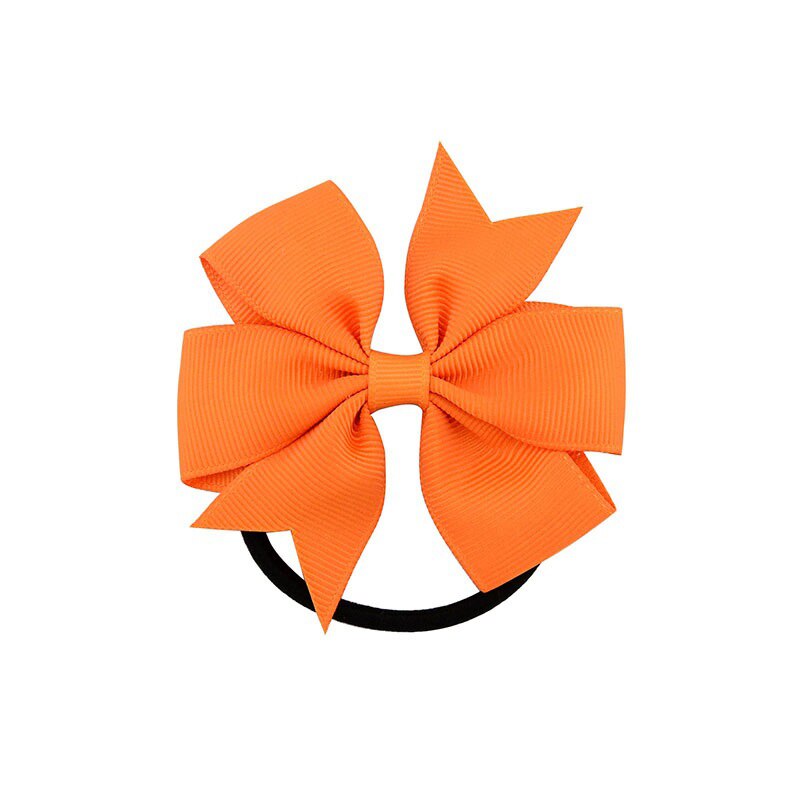 Back to school 2024 AVEURI Candy Colour Girl Bow-Knot Grosgrain Ribbon Hair Ring Female Rubber Band Elastic Hair Bands Bows Girl's Headware