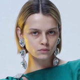 Aveuri Fashion Shiny Big Crystal Rhinestone Long Love Heart Pendant Drop Dangle Earrings Accessories For Women Party Statement Earrings
