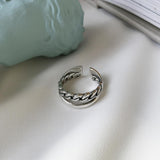 AVEURI 2023 Hip Pop Vintage Metal Punk Chain Cross Open Rings Belt Buckle Design Finger Rings For Women Men Party Jewelry Gifts