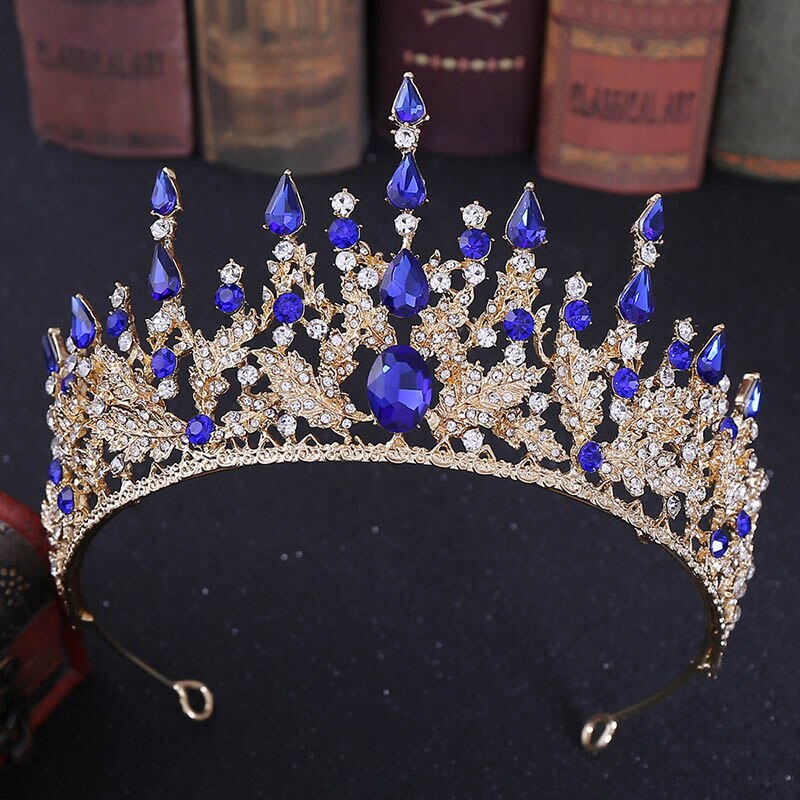 Aveuri Christmas Gift Vintage Baroque Headbands Crystal Luxury Tiaras Crowns Bride Headpieces Bridal Hair Jewelry for Women Wedding Hair Accessories