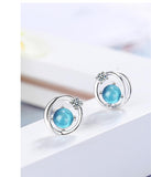 Christmas Gift  Planet Round Stud Earrings For Women Party Wedding Party Jewelry Pendientes eh219
