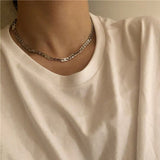Aveuri Alloy Necklace INS Fashion Punk Hip Hop Couples Vintage Hollow Chain Party Jewelry Gift Simple Accessories