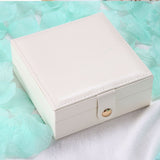 Christmas Gift Casserge-Jewelry Storage Box Square Portable Jewelry Box PU Leather Ring Bracelet Organizing Box