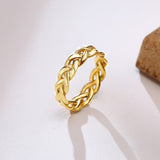 6mm Thick Chunky Chain Ring Cuban Curb Link Gold Filled Stainless Steel Stylish Ring for Women Girls