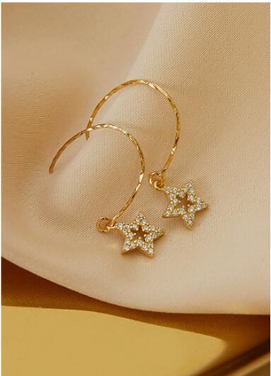 Christmas Gift  Star Charm Stud Earring For Women Girls Party Jewelry Pendientes Accessories eh1044