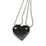 Aveuri Punk Heart Brick Couples Love Necklace For Lovers Women Men Cute Elements Friends Necklaces Valentines Gift Jewelry