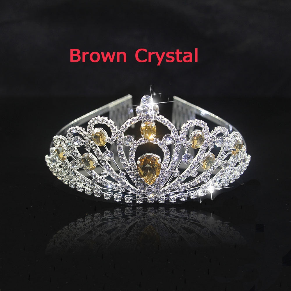 Graduation gift  5 colors Crystal Tiaras Hair Accessories Gold Crowns Girls Headpiece Fashion Wedding Bridal Crown Hair Jewelry