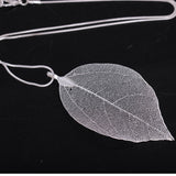Christmas Gift Fashion Jewelry Maxi Necklace Rose Gold Color Chain Real Leaf Charm Design Pendant Necklaces & Pendants Women collier femme Gift