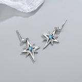 Christmas Gift alloy new women's fashion jewelry high quality zircon mid-length tassel simple awning star earrings