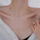 Christmas Gift Simple Long Tassel Necklace Shiny Star Pendants Choker For Women Wedding Gift Fine Jewelry Dropshipping