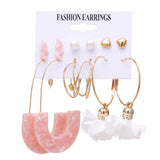 Aveuri Christmas Gift 2023 New Drop Earrings for Women Gold Color Fashion Earrings Set Female Brincos Round Circle Dangle Earring Party Jewelry Gift