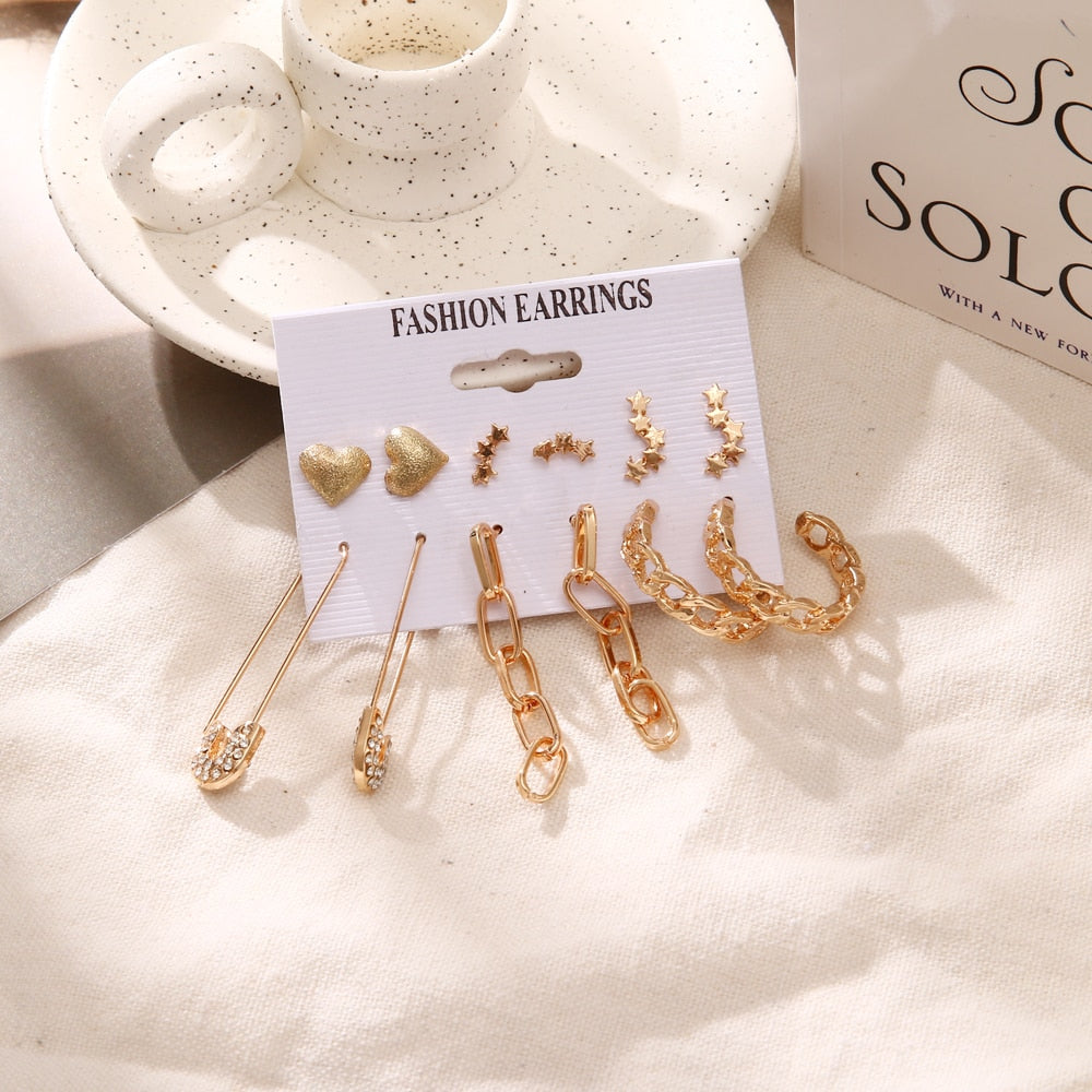Aveuri Bohemian Gold color Snake Butterfly Drop Earrings Set For Women bead Acrylic Dangle Earrings 2023 Trend Set of Earrings Jewelry