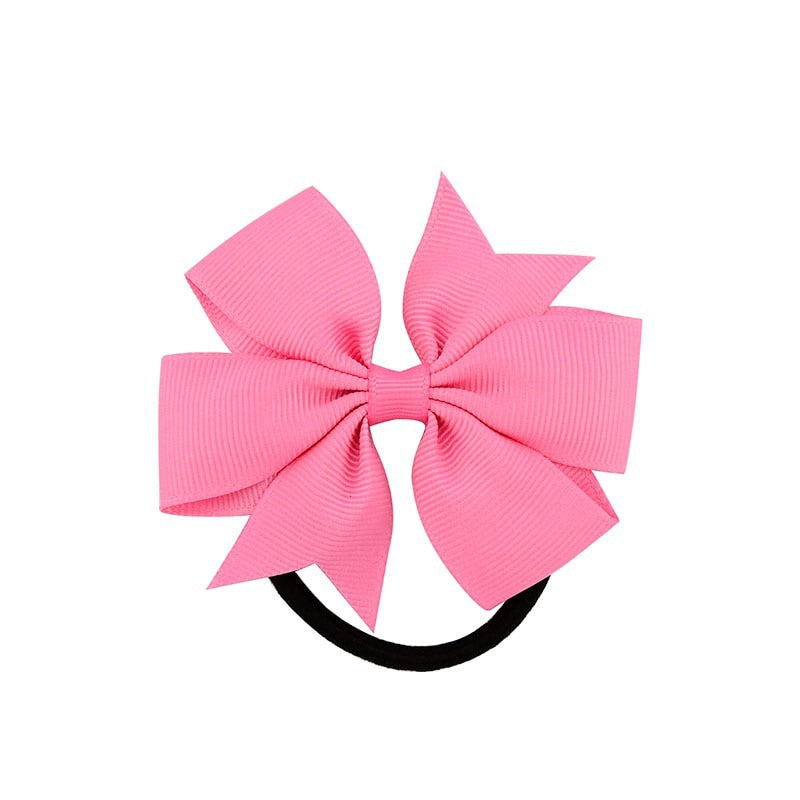 Back to school 2024 AVEURI Candy Colour Girl Bow-Knot Grosgrain Ribbon Hair Ring Female Rubber Band Elastic Hair Bands Bows Girl's Headware