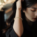 Christmas Gift 2023 New Classic Simple Copper Alloy Gold Jewelry Bracelets Korean Fashion Accessories Gothic Girl's Unusual Bracelets For Woman