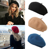 Winter Warm Soft Beret for Women Girls Beanie Hat Cap Flat Top Caps Hip Hop Knitted Cap Baggy Bonnet Accessories Women's Hat