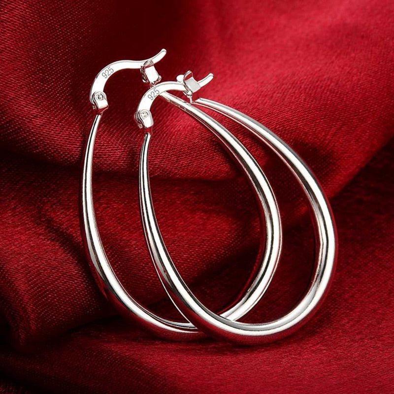 Aveuri Alloy Smooth Circle 41mm Hoop Earrings For Women Lady Gift Fashion Charm High Quality Wedding Jewelry