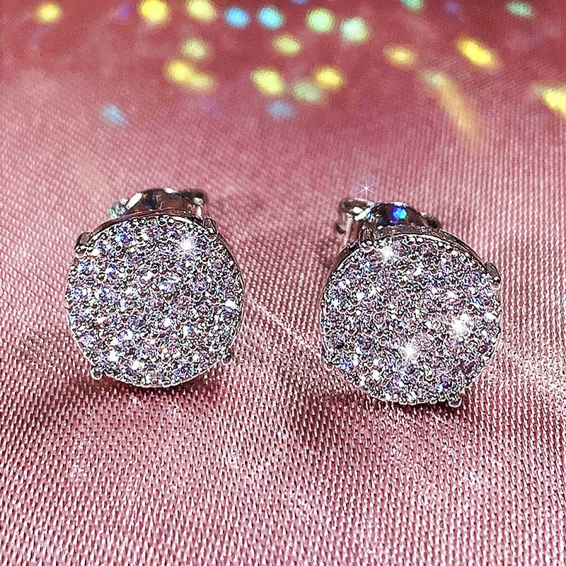 Graduation gift Minimalist Small Stud Earrings with Shiny Cubic Zirconia Stone Statement Earrings for Women Fancy Gift New Trendy Jewelry