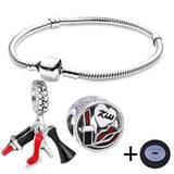 Christmas Gift 2023 New Romantic Heart Enamel Charm Bracelets With Silver Color Boy & Girl Beads Bracelets for Women Valentine's Day Jewelry
