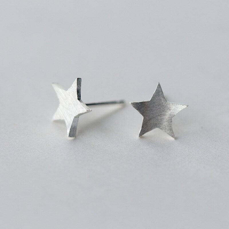 Christmas Gift Fashion Silver Color Star Stud Earrings for Women Hypoallergenic Party Jewelry Bijoux EH879