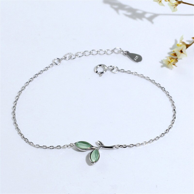 Christmas Gift Elegant Green Leaf Necklace Statement Earrings Bracelet Ring For Women Jewelry Set Pendientes eh265
