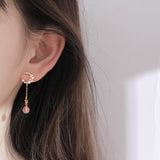 Christmas Gift alloy Asymmetry Rose Gold Star Moon Piercing Drop Earring for Women Party Jewelry eh1187
