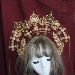 DIY Material Package Lolita Hair crown European style hair crown headband cross angel sun virgin halo head bands