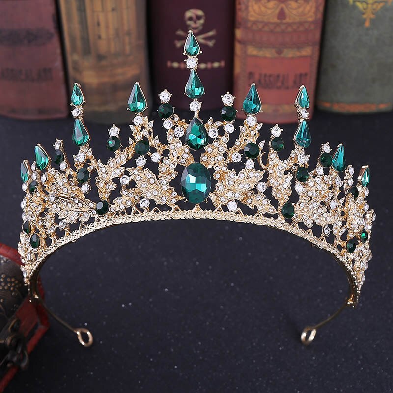 Aveuri Christmas Gift Vintage Baroque Headbands Crystal Luxury Tiaras Crowns Bride Headpieces Bridal Hair Jewelry for Women Wedding Hair Accessories