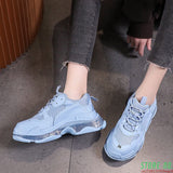 Christmas Gift Blue Crystal Bottom Women Sport Shoes Outdoor Fashion Casual Chunky Sneakers Breathable Female Sneakers Brand Women's Trainers