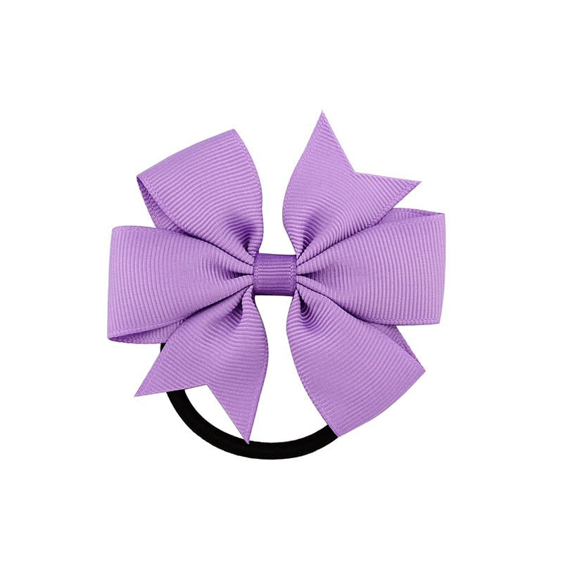 Back to school 2024 AVEURI Candy Colour Girl Bow-Knot Grosgrain Ribbon Hair Ring Female Rubber Band Elastic Hair Bands Bows Girl's Headware