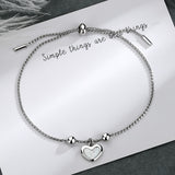 Aveuri Christmas Gift 2023 New Silver Color Heart Shape Charm Bracelet & Bangle For Women Wedding Jewelry Pulseras Mujer  sl024