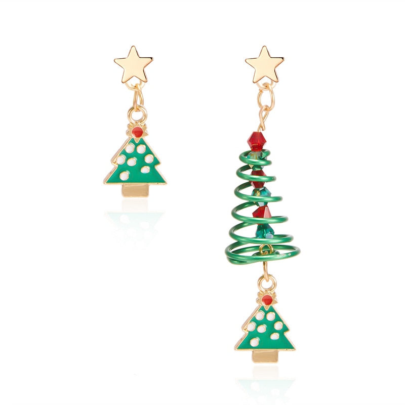 Christmas Gift New Trendy Statement Christmas Tree Earrings For Women Santa Claus Snowman Drop Earrings Jewelry Girls Christmas Gifts Wholesale