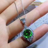 HOYON 3-Carat Imported D- Mosang Diamond style Pendant Pt950 Necklace Women Real 100% S925 Silver  Jewelry for Woman