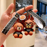 Aveuri Cartoon Bear Silicone Key Chain Gift Car Key Chain Hanging Cute Creative Bag Pendant