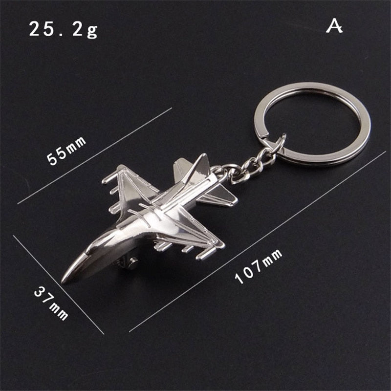 Aveuri Airline Promo New Keychain Metal Naval Aircrafe Fighter Model Aviation Gifts Key Ring Model Key Chain Air Plane Aircrafe Keyring