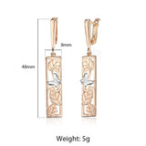 Aveuri Graduation gifts Fashion Butterfly Pink CZ Womens Lady Earrings Rose Gold Filled Snap Closure Oval Cubic Zirconia GE67A