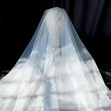 Aveuri Ins Hotsale White Flower Bridal Veils Pearls Wedding Headpiece With Veil Handmade Women Accessories Аксессуары Для Волос