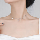 Christmas Gift Trendy Diamond Star Elegant Moon Zircon Multiple Pendant Necklace Wedding Gift For Women Fine Jewelry NK051